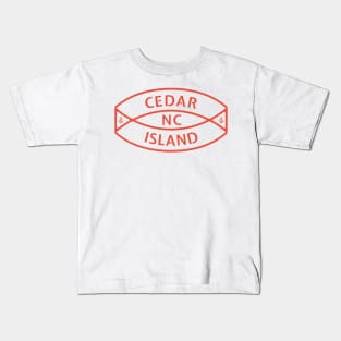 Cedar Island, NC Summertime Vacationing Anchor Ring Kids T-Shirt